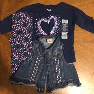 NWT Oshkosh matching outfit with adorable western jean vest
